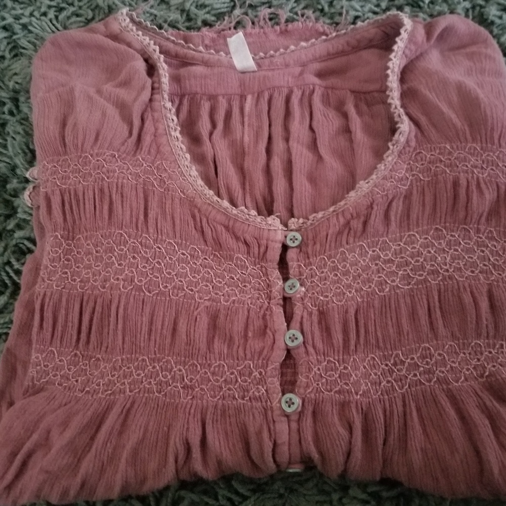 Free People Long Sleeve Peasant Blouse Size M